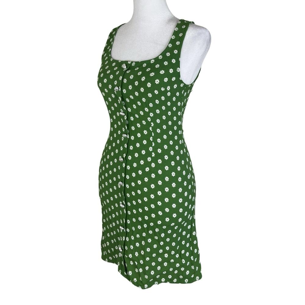 Reformation Lucian Daisy Floral Mini Dress Heart Buttons Romantic Spring Size 2 - Picture 7 of 10